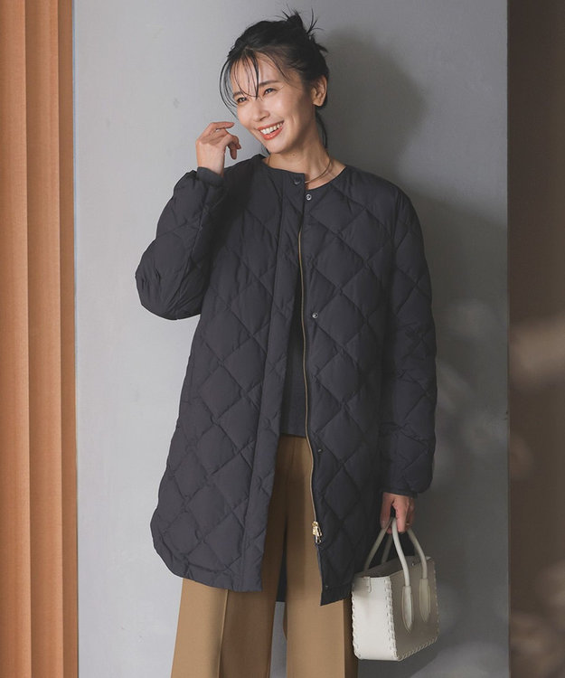 UNFILO 【自宅で洗濯OK / 軽量で暖かい】TAIONコラボ 2WAY キルティングダウン ブラック