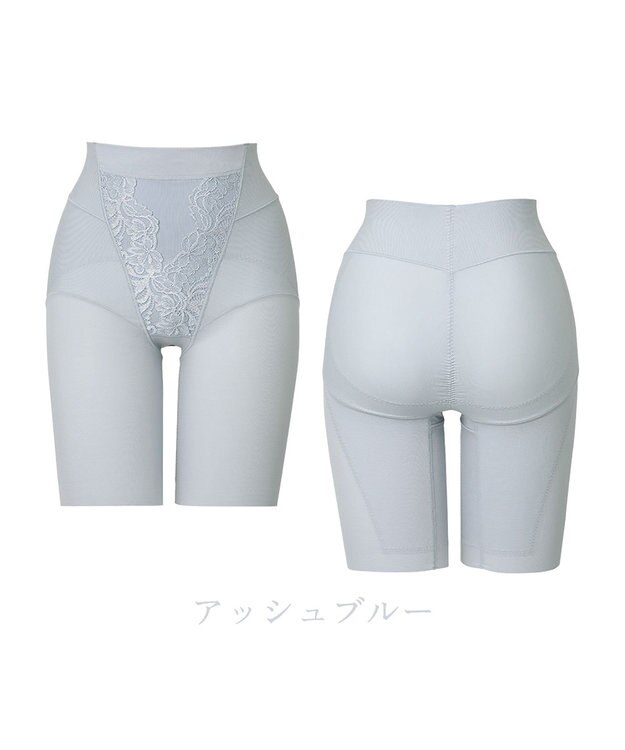 BRADELIS New York 【BRADELIS NewYork peace】綿混ストレッチハイブリッドガードル25 クロッチ付きで1枚履き可能な補整ガードル 消臭機能付き ブラデリス アッシュブルー