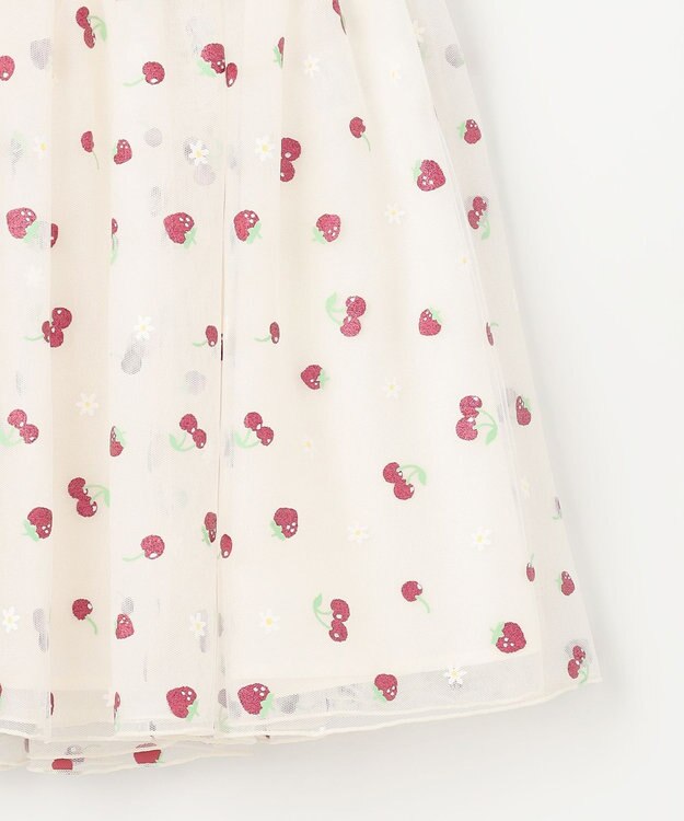 ANY KIDS 【チェリーベリーシリーズ】フルーツ チュール スカート オフホワイト系