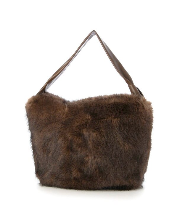 UNBILLION カシュカシュ cachecache / リボンワンハンドルエコファービッグバッグ チョコ