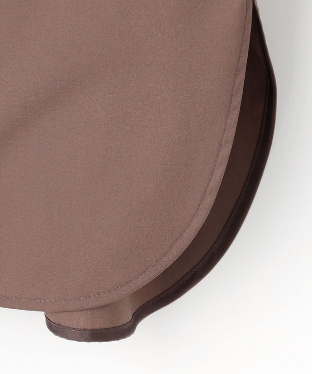 #Newans 【アイロンいらず】尖り襟ギャザースリーブブラウス ブラウン