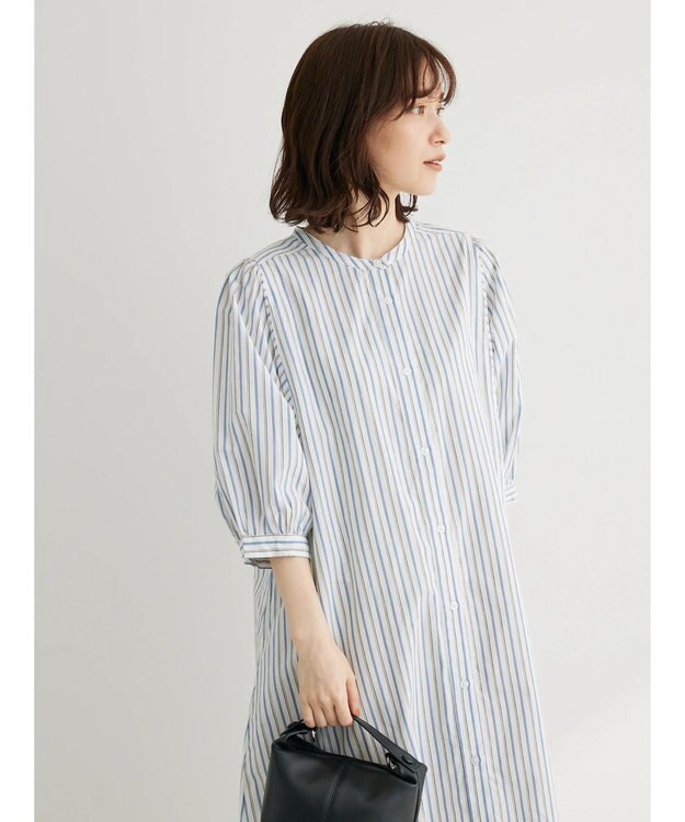 Green Parks Ｉ　切替ロングシャツワンピース Stripe