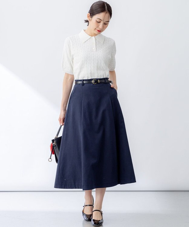 組曲 L チノライク スカート ネイビー系