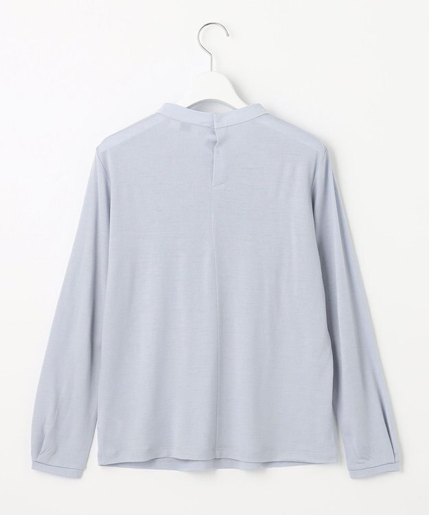 J.PRESS LADIES ウォッシャブルウールジャージー ボウタイ カットソー サックスブルー系