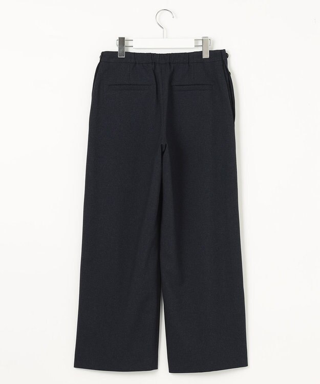 J.PRESS LADIES S 【洗える】LANTECシャークスキン セミワイド パンツ ネイビー系
