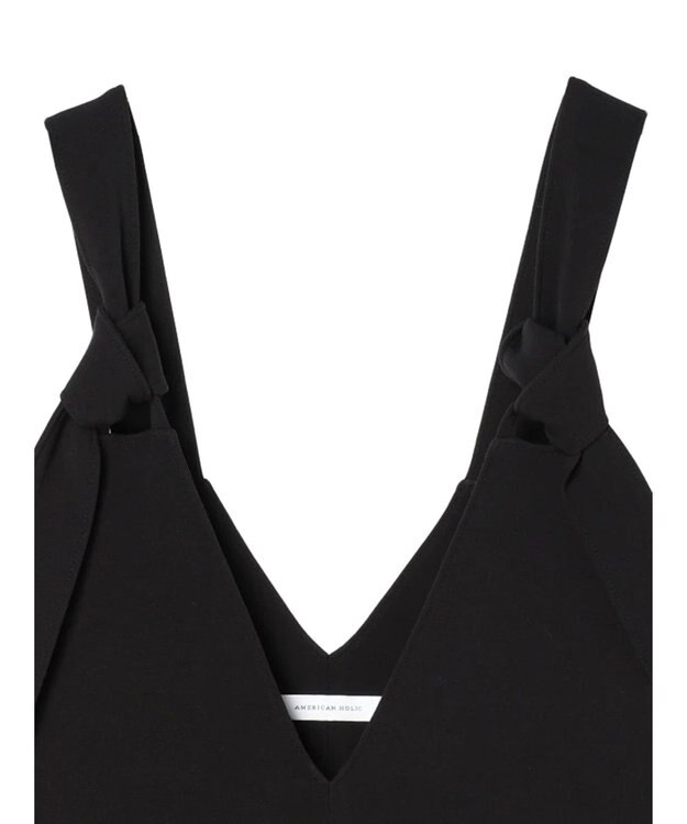 AMERICAN HOLIC 両ＶネックＩラインワンピース Black