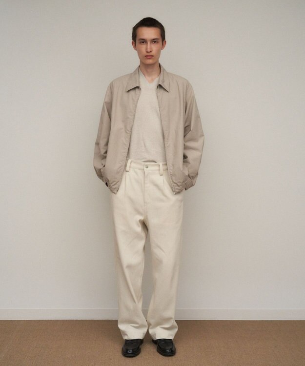 ATON LIGHT TC GABARDINE | ウォッシュドハリントンジャケット - UNISEX BEIGE