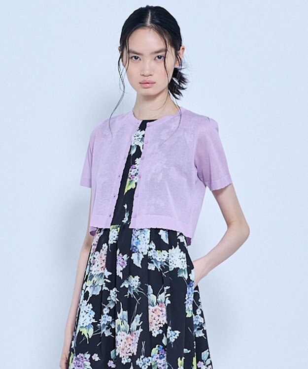 TOCCA 【星風まどかさん着用】SHEER JEWEL KNIT シアーニットカーディガン ライラック系