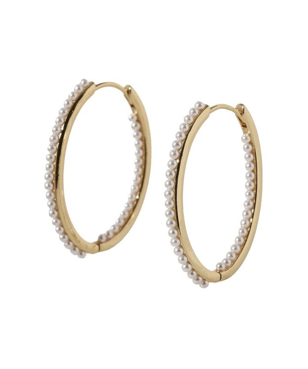 Green Parks パールラインワンタッチピアス Gold