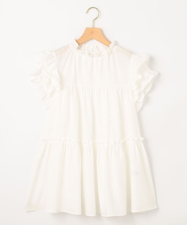 組曲 【WEB限定】ナイロンレーヨン チュニック ブラウス アイボリー系