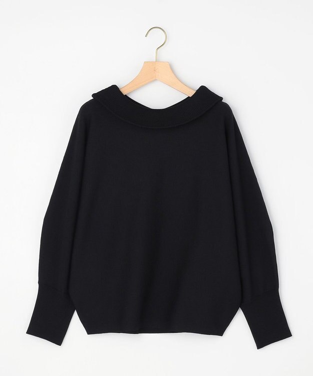 組曲 【加藤ローサさん着用・新色追加・前後着用可】スムースストレッチロールネック ニット ブラック系