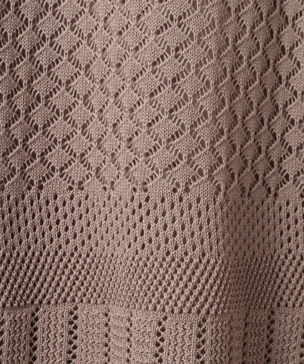 earth music&ecology ＳＥＴ２点レース編みペプラムカーデ＋スカート Pink Beige