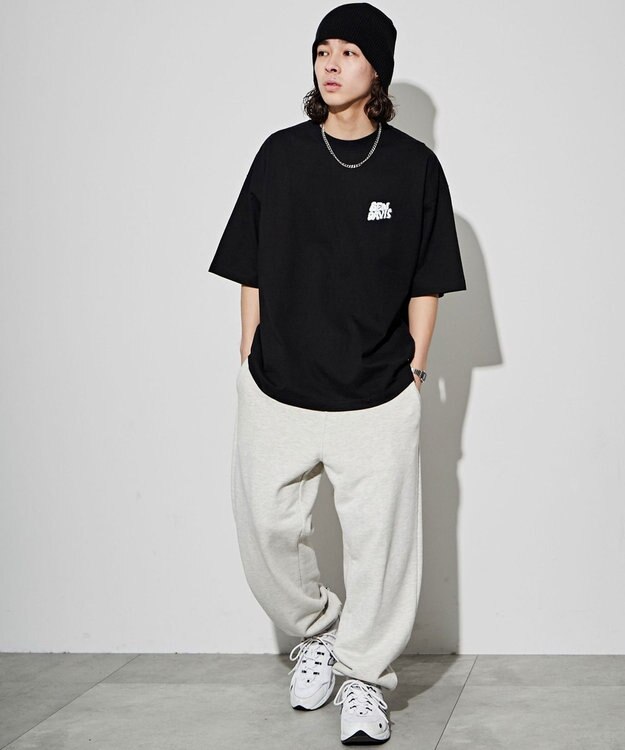 WEGO 【ユニセックス着用ITEM/綿100％/SMLサイズ】別注ベンデイビスプランプロゴT ブラック