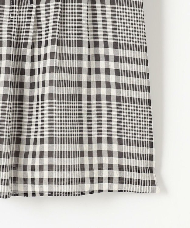 J.PRESS LADIES 【WEB限定カラーあり・洗える】シアーチェック カットソー ブラック×アイボリーギンガム系