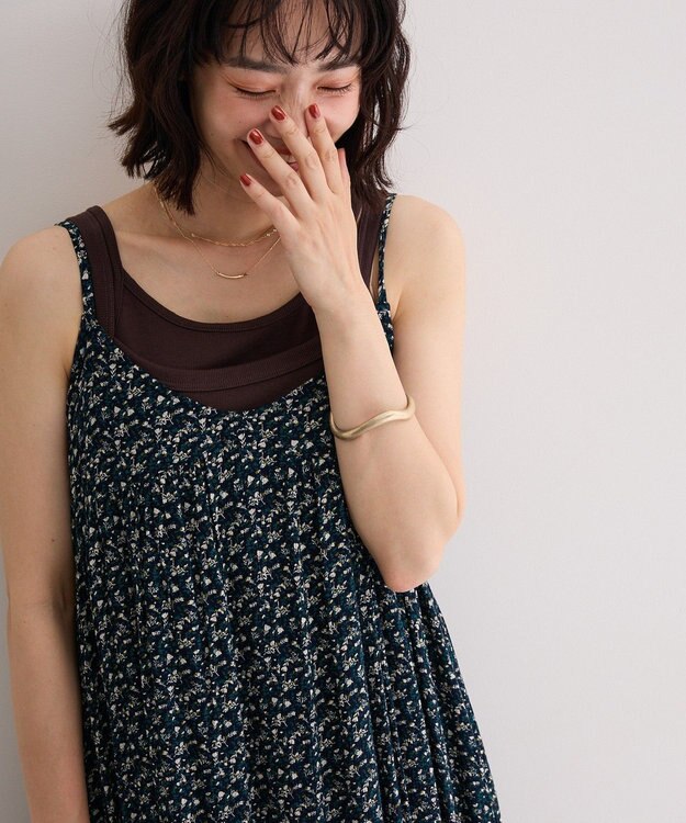 Green Parks レーヨンクレープキャミワンピース Navy