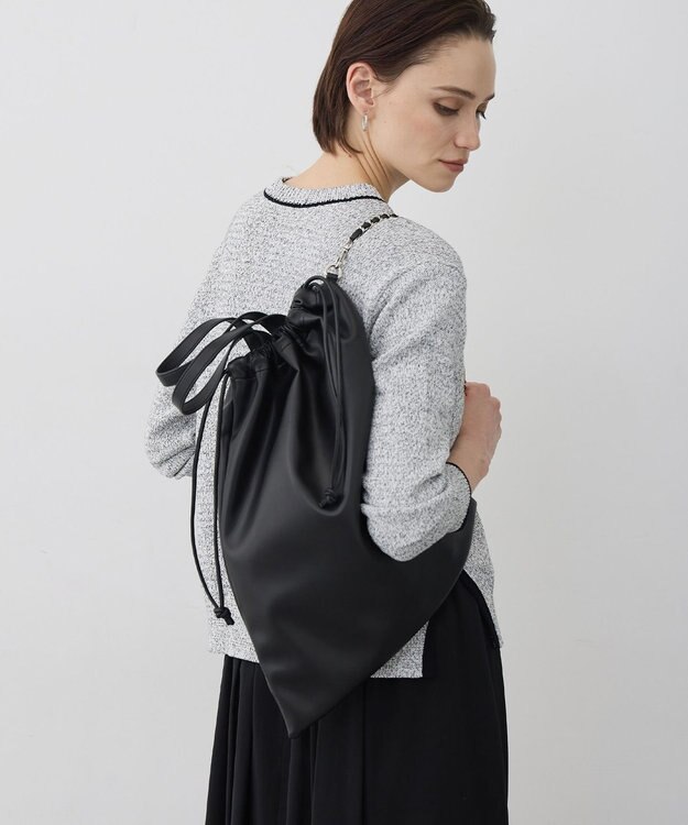 ICB 【2WAY】ドロストトートショルダー ブラック