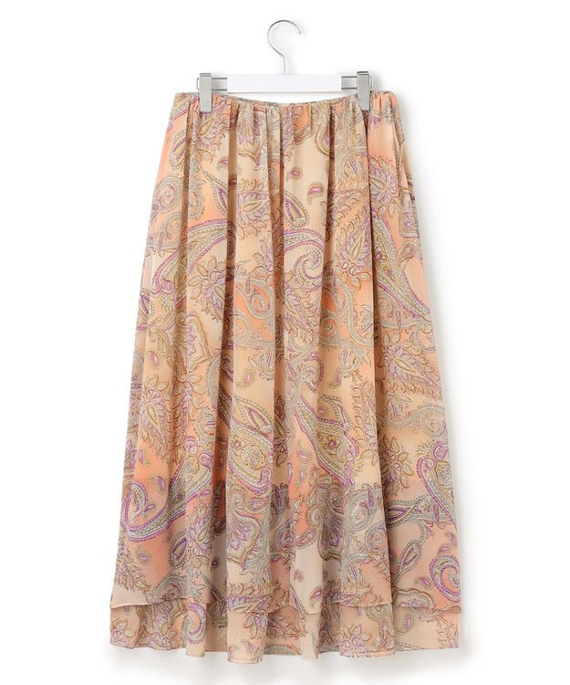 23区 S 【洗える】Erica クレープペイズリープリント スカート ピンク系