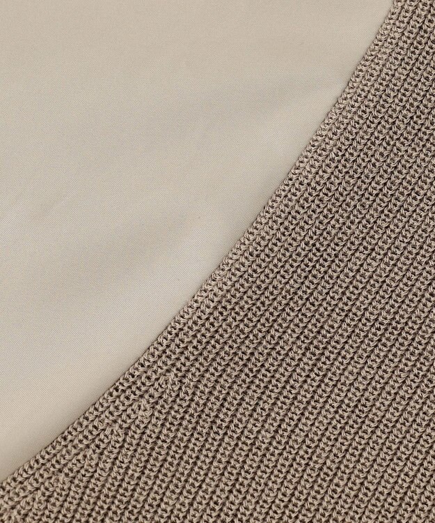 自由区 【カタログ掲載・洗える】ハイツイストコットンアセテート異素材コンビ トップス ダークサンドxサンド