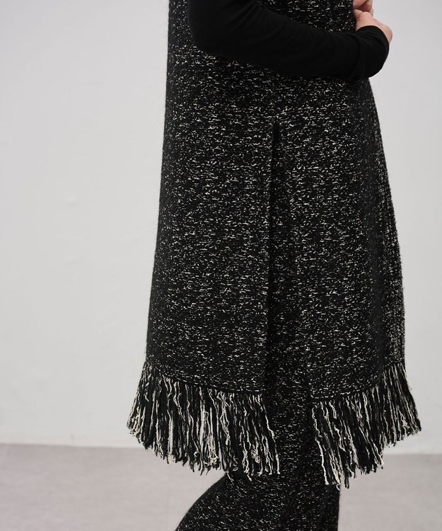 uncrave ツイードニット ジレ ブラック×オフ