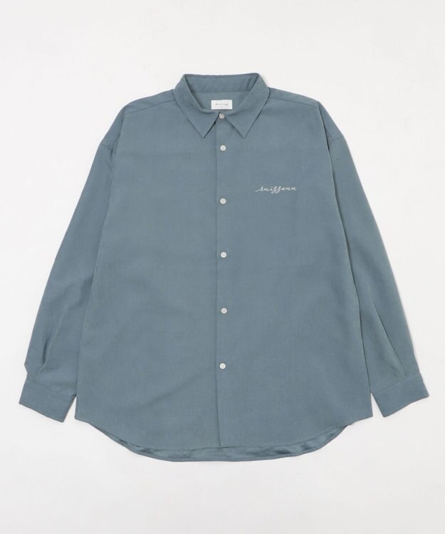 WEGO 【ユニセックス着用ITEM】フィブリルワンポイントBIGシャツ（長袖） サックス