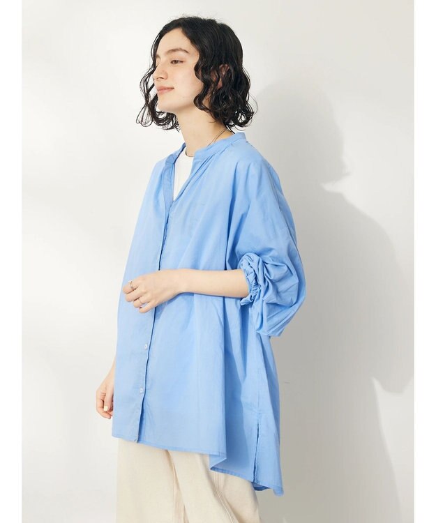 CRAFT STANDARD BOUTIQUE インド綿スキッパーチュニック Sax