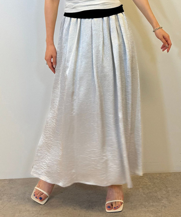 NAVE 【Nave・otona MUSE別注/速乾/UVケア/洗える】シャイニーフレアスカート シルバー系