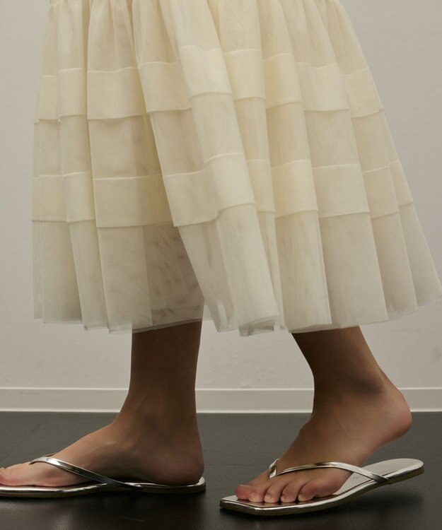 GRACE CONTINENTAL チュールティアードスカート キナリ