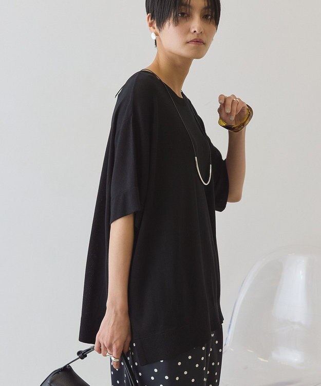 AMERICAN HOLIC 【前後2WAY】ポンチョニット Black