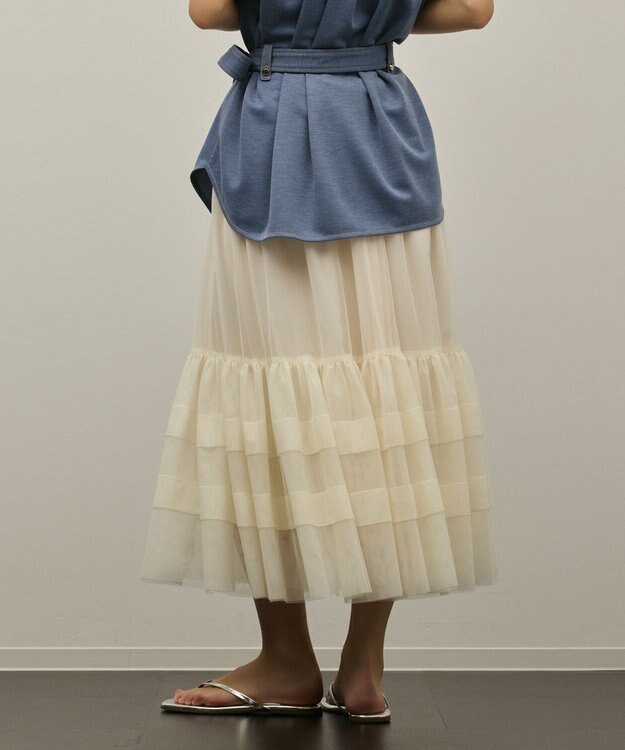 GRACE CONTINENTAL チュールティアードスカート キナリ