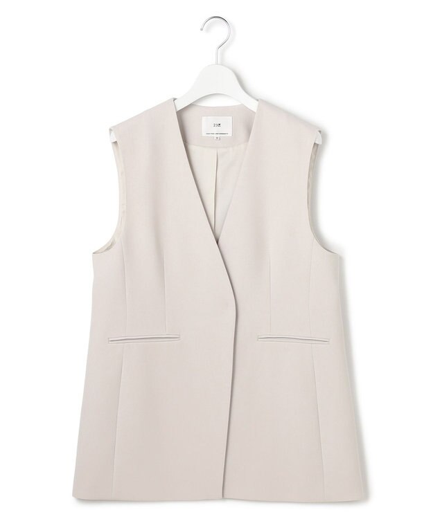 23区 【セットアップ対応/洗える】トリアセダブルジョーゼット ジレ ベージュ系