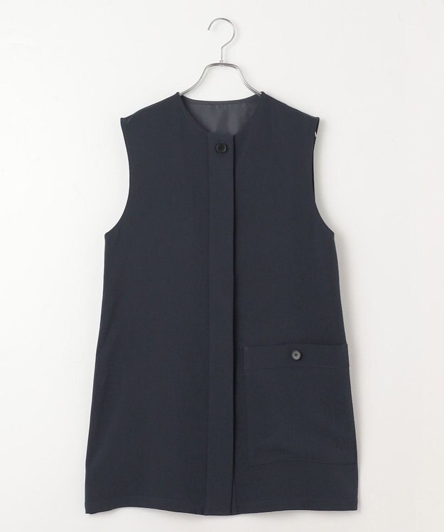 #Newans ロングシャツベスト ネイビー