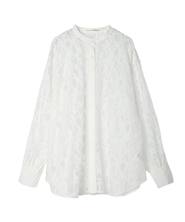 Green Parks ・ＥＬＥＮＣＡＲＥ　ＤＵＥ　レースバンドカラーブラウス Off White