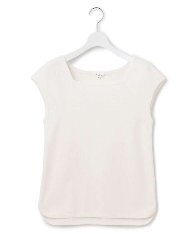 23区 【SLOW/一部店舗限定】ミドルフライスジャージー キャップスリーブカットソー ホワイト系