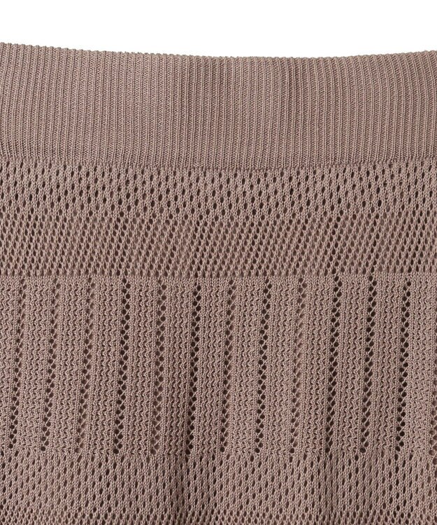 earth music&ecology ＳＥＴ２点レース編みペプラムカーデ＋スカート Pink Beige