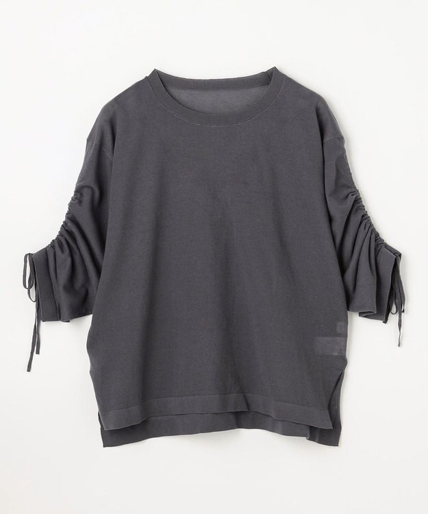 ANY L シアーシャーリングスリーブニット スレート