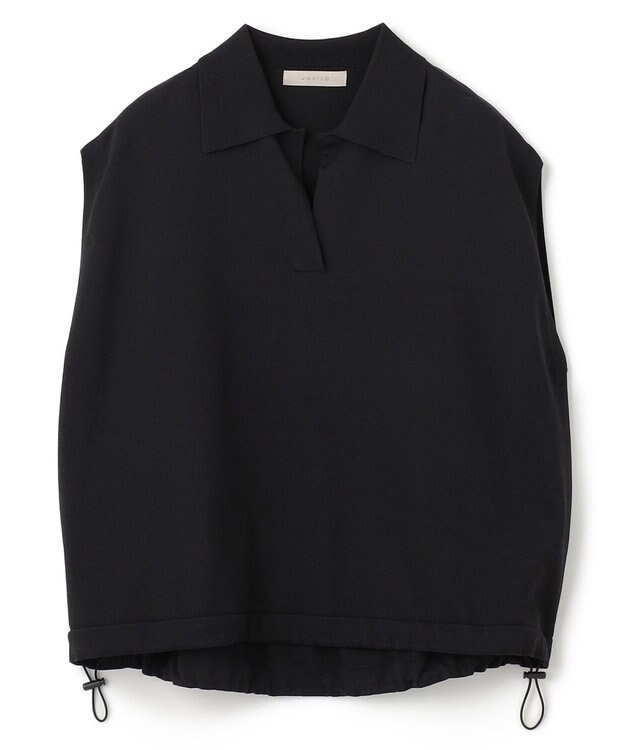 UNFILO スゴ機能 ドロストスキッパーニット ブラック