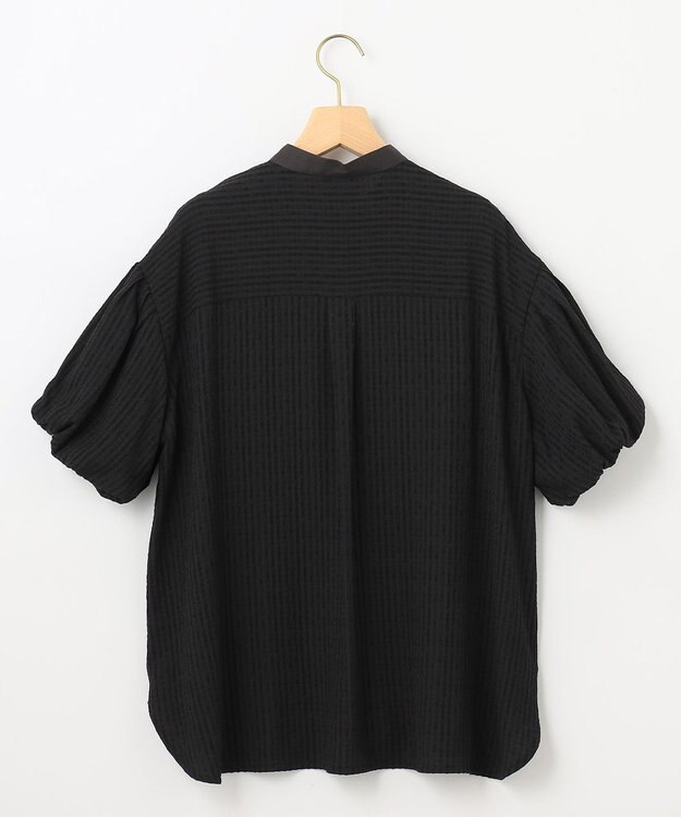組曲 【WEB限定】ステッチストライプドビー ブラウス ブラック系