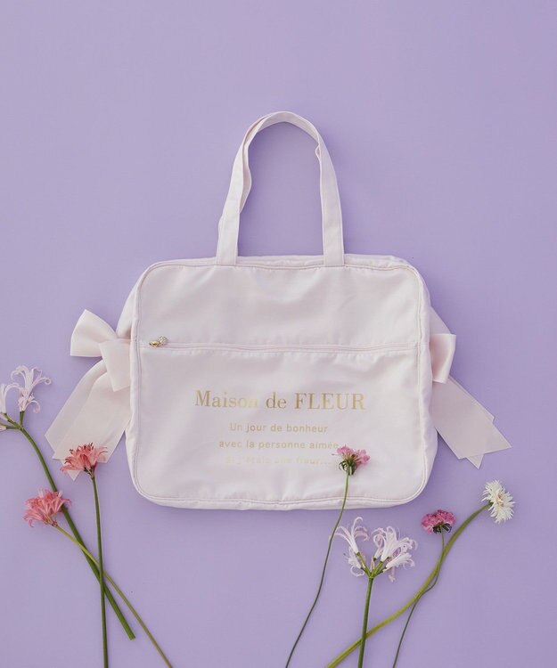 Maison de FLEUR サテンキャリーオンバッグ Pink