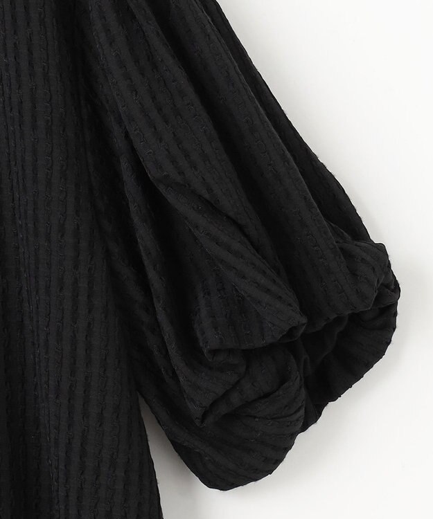 組曲 【WEB限定】ステッチストライプドビー ブラウス ブラック系