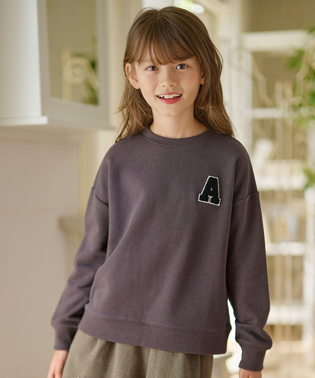 ANY KIDS 刺繍トレーナー グレー