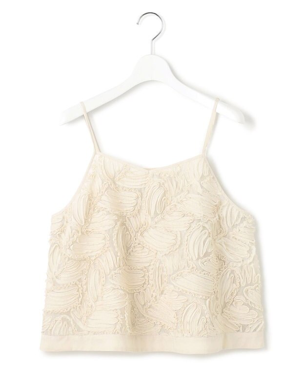 23区 L 【好評につき追加生産/洗える】リボンエンブロイダリー キャミソール ベージュ系