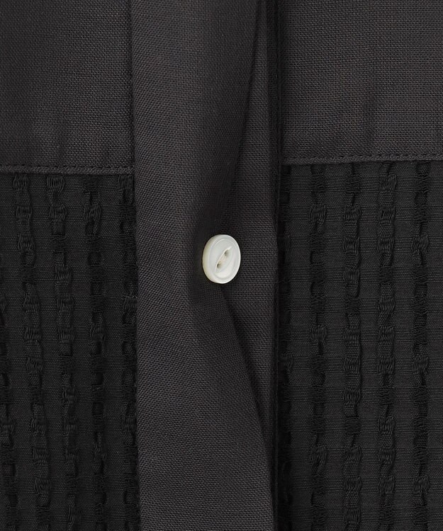 組曲 【WEB限定】ステッチストライプドビー ブラウス ブラック系