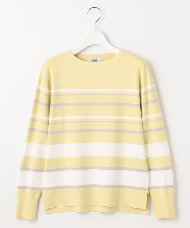 J.PRESS LADIES S 【洗える】Rayon Stretch Border ニット イエロー×オフ系