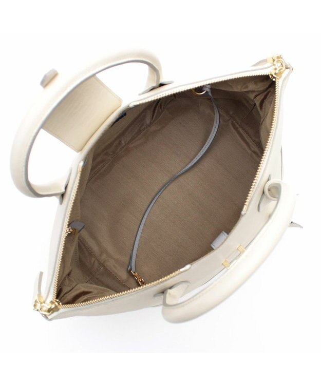 A.D.M.J. 【牛革】クラシックアニルブリロ/ノーブルファスナートート25cm(ショルダーストラップ付) ムーン