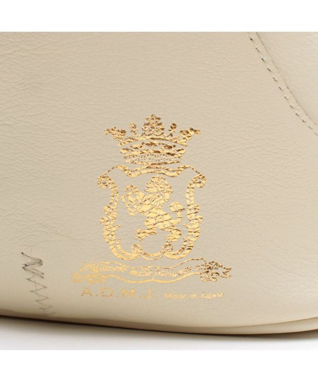 A.D.M.J. 【牛革】クラシックアニルブリロ/ノーブルファスナートート25cm(ショルダーストラップ付) ムーン