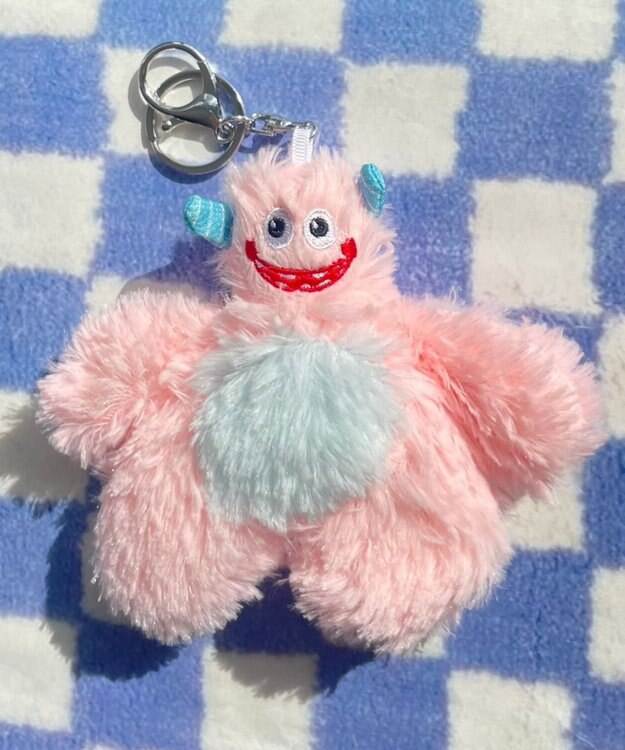 WEGO ぽいんぽいんモンスターぬいぐるみキーホルダー ピンク