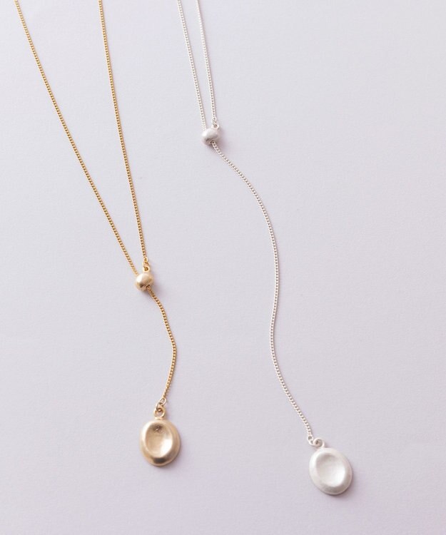 Pisceans デントプレートスライドネックレス マットシルバー