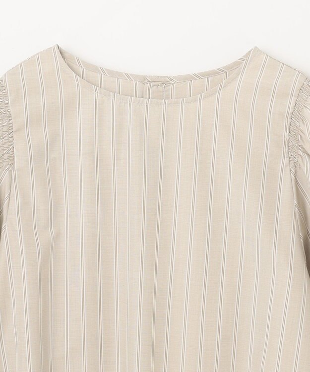 ANY 【UVカット/抗菌防臭/速乾/手洗い可】エニィファンクション ボリュームスリーブシャツ ベージュストライプ