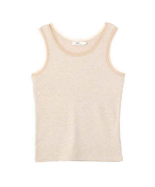 earth music&ecology エッジチュールラメテレコタンクトップ Ivory