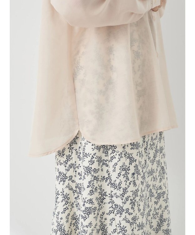 earth music&ecology シアーギャザーネックブラウス Beige